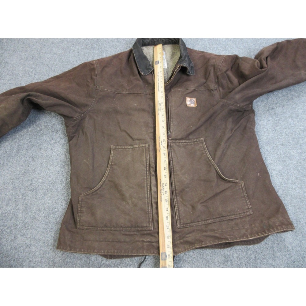 VTG Carhartt Detroit Jacket Mens Large Brown C61 Sherpa Lined Work Chore‎ Coat - Picture 15 of 16